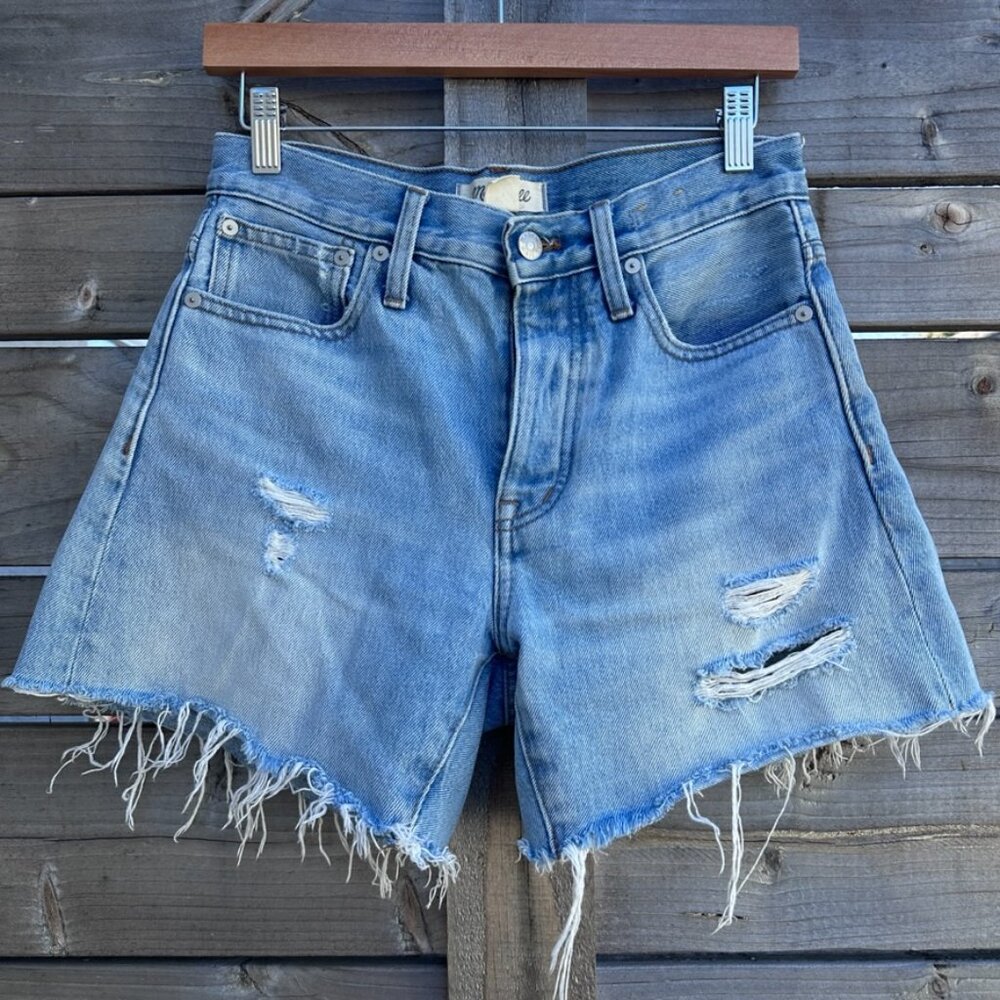 Madewell Relaxed Mid Length Denim Jean Shorts Mid Wash - 23 - Picture 2 of 6